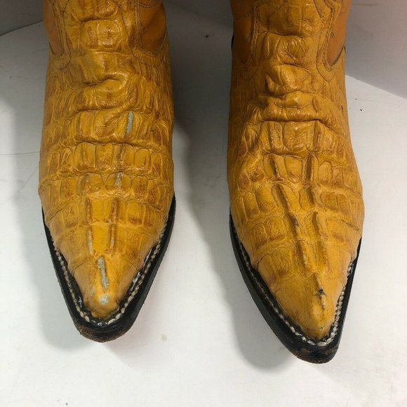 MENS VINTAGE GRANO DE ORO YELLOW LEATHER - Picture 3 of 12